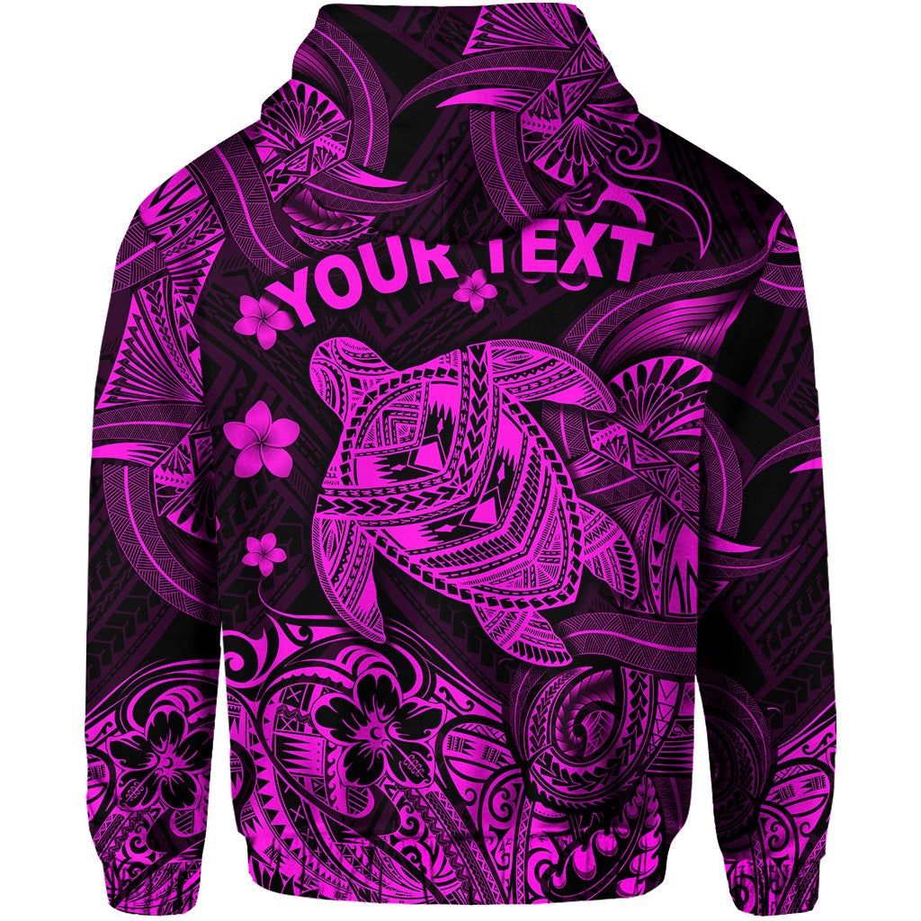 Custom Hawaii Turtle Polynesian Hoodie Plumeria Flower Unique Style Pink LT8 - Wonder Print Shop