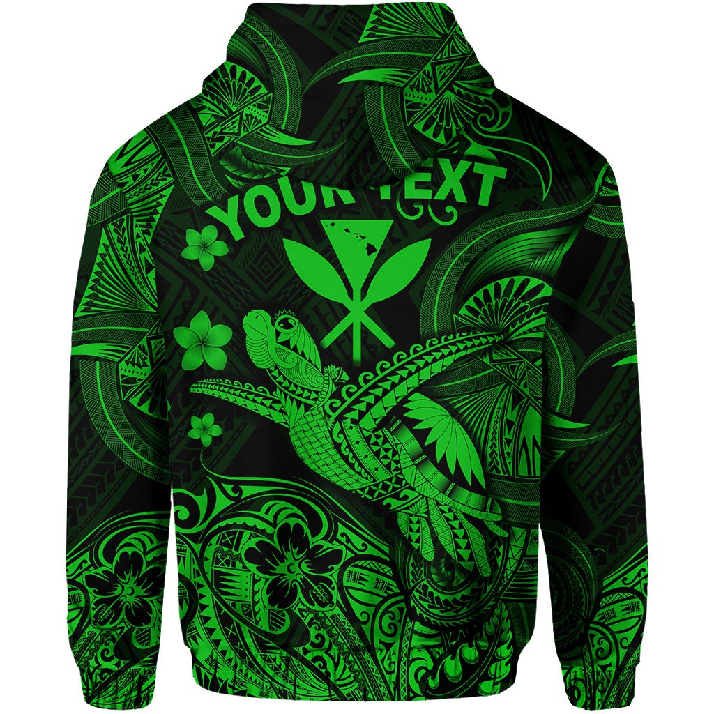 Custom Hawaii Turtle Map Polynesian Zip Hoodie Kanaka Maoli Unique Style Green LT8 - Wonder Print Shop