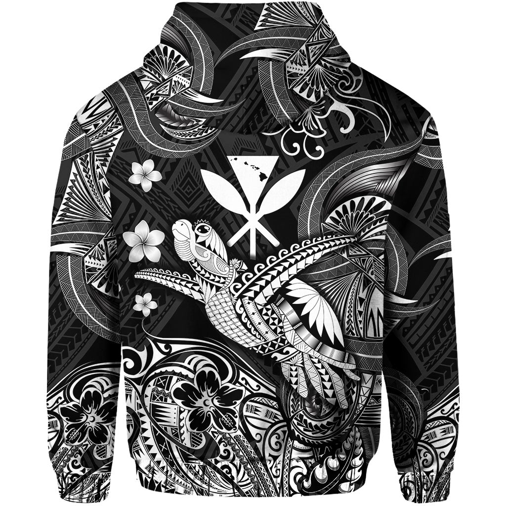 Hawaii Turtle Map Polynesian Zip Hoodie Kanaka Maoli Unique Style Black LT8 - Wonder Print Shop