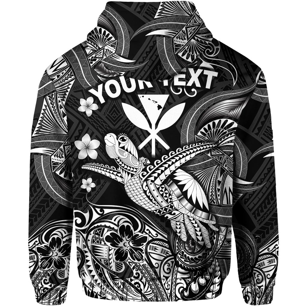 Custom Hawaii Turtle Map Polynesian Zip Hoodie Kanaka Maoli Unique Style Black LT8 - Wonder Print Shop