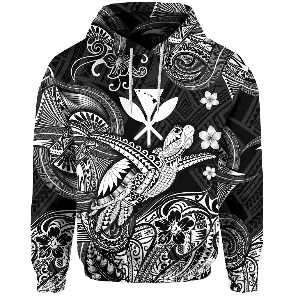 Hawaii Turtle Map Polynesian Hoodie Kanaka Maoli Unique Style Black LT8 - Wonder Print Shop