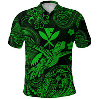 Custom Hawaii Golf Shirts Polynesian Turtle with Kanaka Maoli Polo Shirt Unique Style Green LT8 - Wonder Print Shop