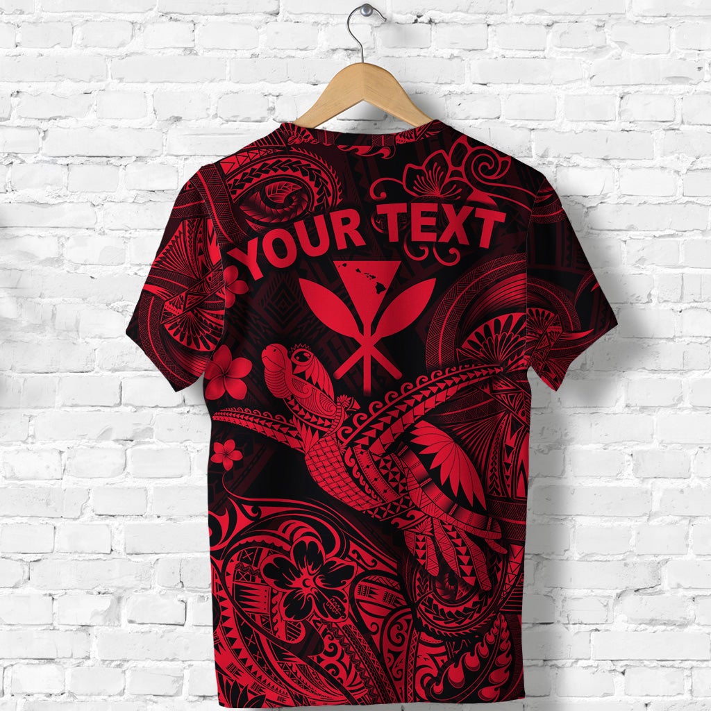 Custom Hawaii Turtle Map Polynesian T Shirt Kanaka Maoli Unique Style Red LT8 - Wonder Print Shop