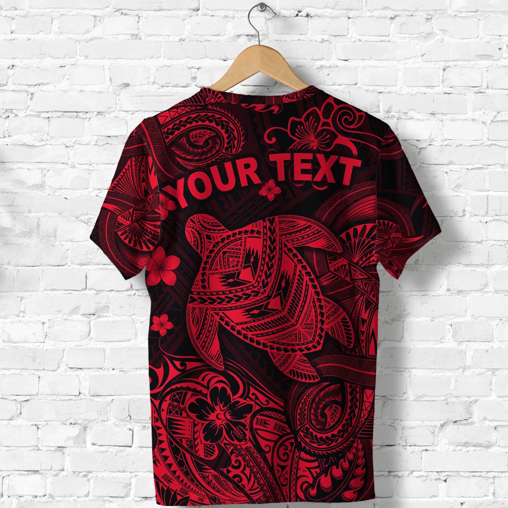 Custom Hawaii Turtle Polynesian T Shirt Plumeria Flower Unique Style Red LT8 - Wonder Print Shop