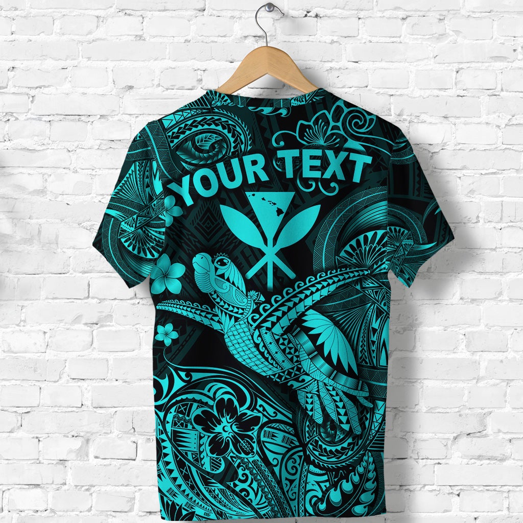 Custom Hawaii Turtle Map Polynesian T Shirt Kanaka Maoli Unique Style Turquoise LT8 - Wonder Print Shop