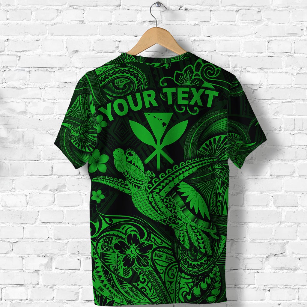 Custom Hawaii Turtle Map Polynesian T Shirt Kanaka Maoli Unique Style Green LT8 - Wonder Print Shop
