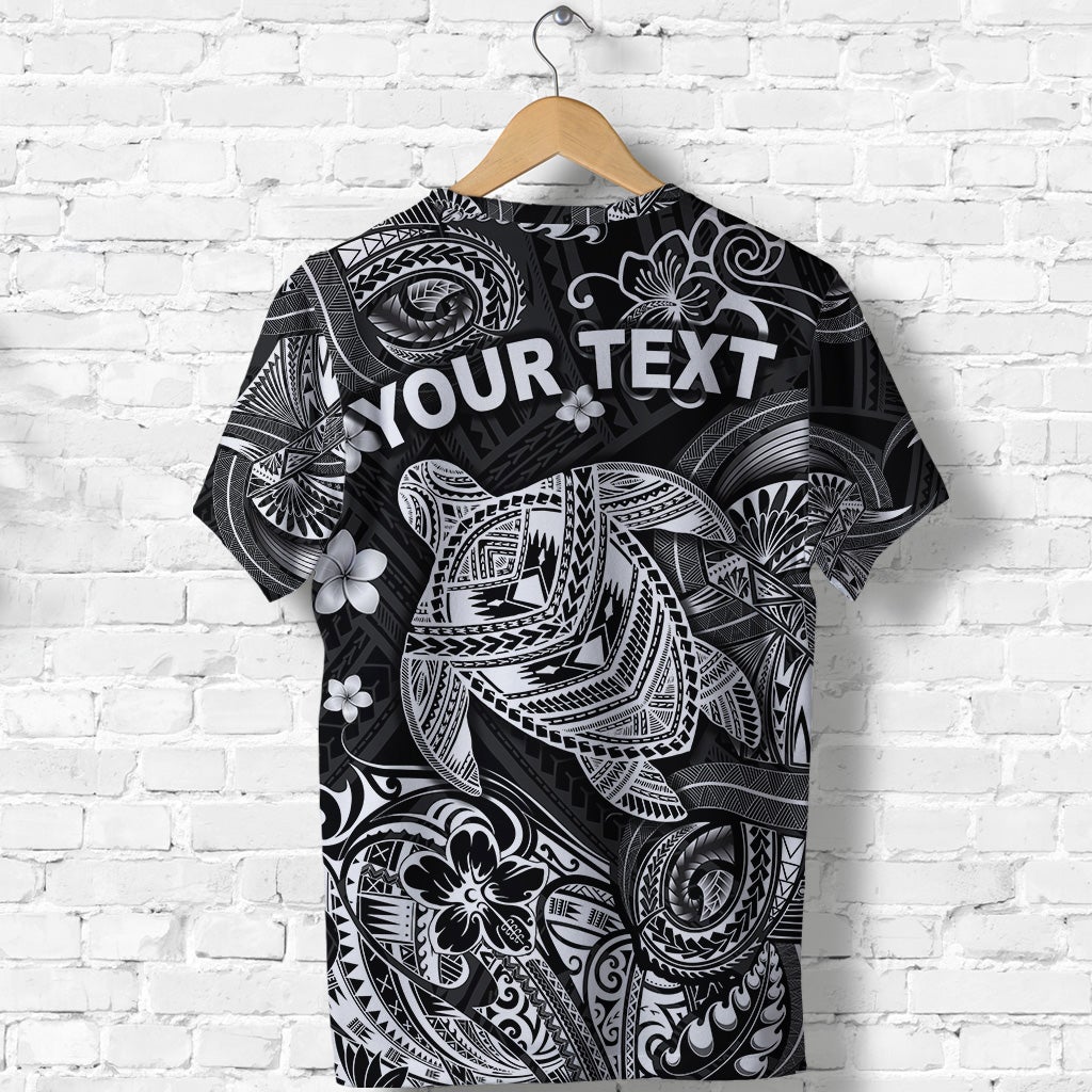 Custom Hawaii Turtle Polynesian T Shirt Plumeria Flower Unique Style Black LT8 - Wonder Print Shop