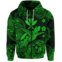 Hawaii Turtle Map Polynesian ZIP Hoodie Kanaka Maoli Unique Style Green LT8 - Wonder Print Shop