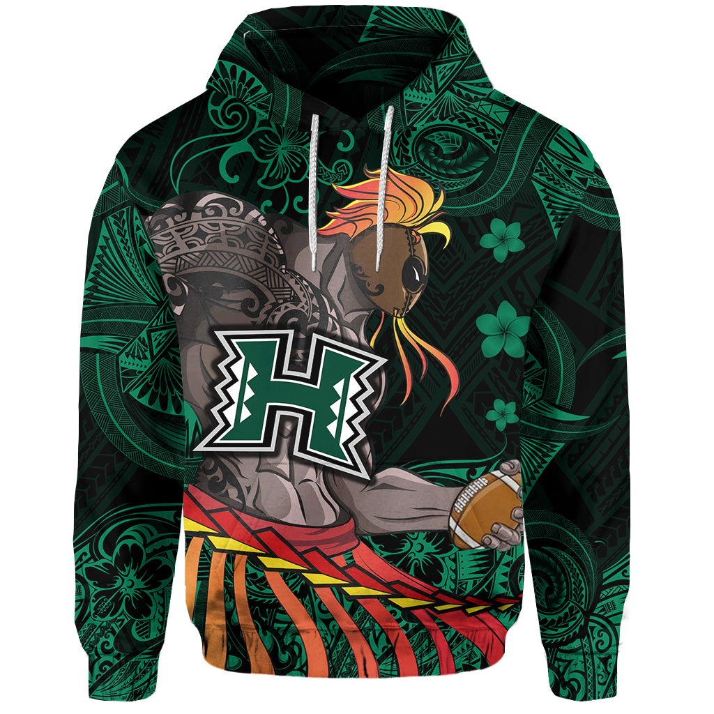Custom Hawaii Warriors Polynesian Hoodie Unique Style Green LT8 - Wonder Print Shop