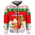 Custom Christmas Hawaii Zip Hoodie Santa Claus Surfing Simple Style White LT8 - Wonder Print Shop