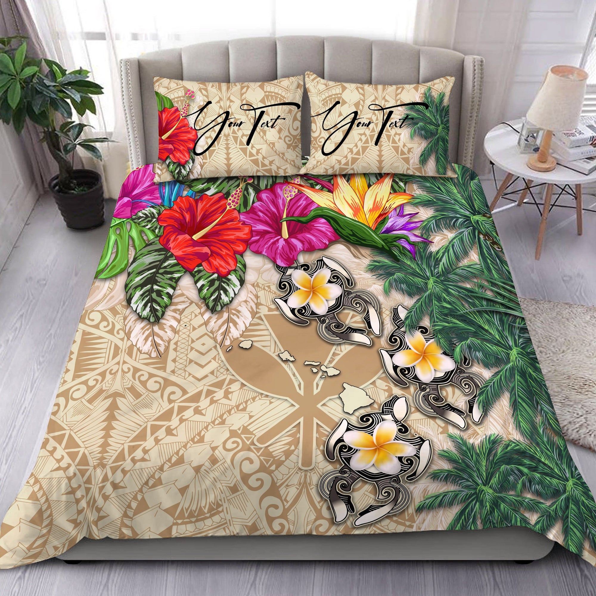 custom-hawaii-bedding-set-hibiscus-turtle-beige-personal-signature