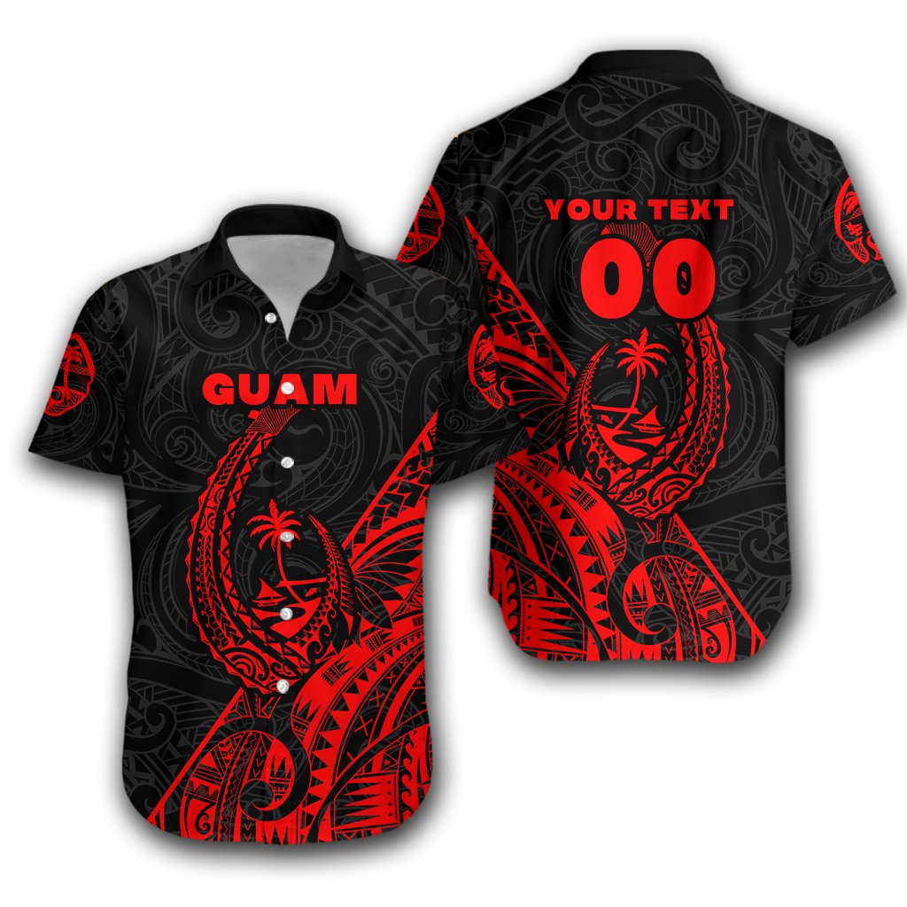(Custom Personalised) Guam Rugby Hawaiian Shirt Polynesian Patterns Style - Red LT16 - Wonder Print Shop