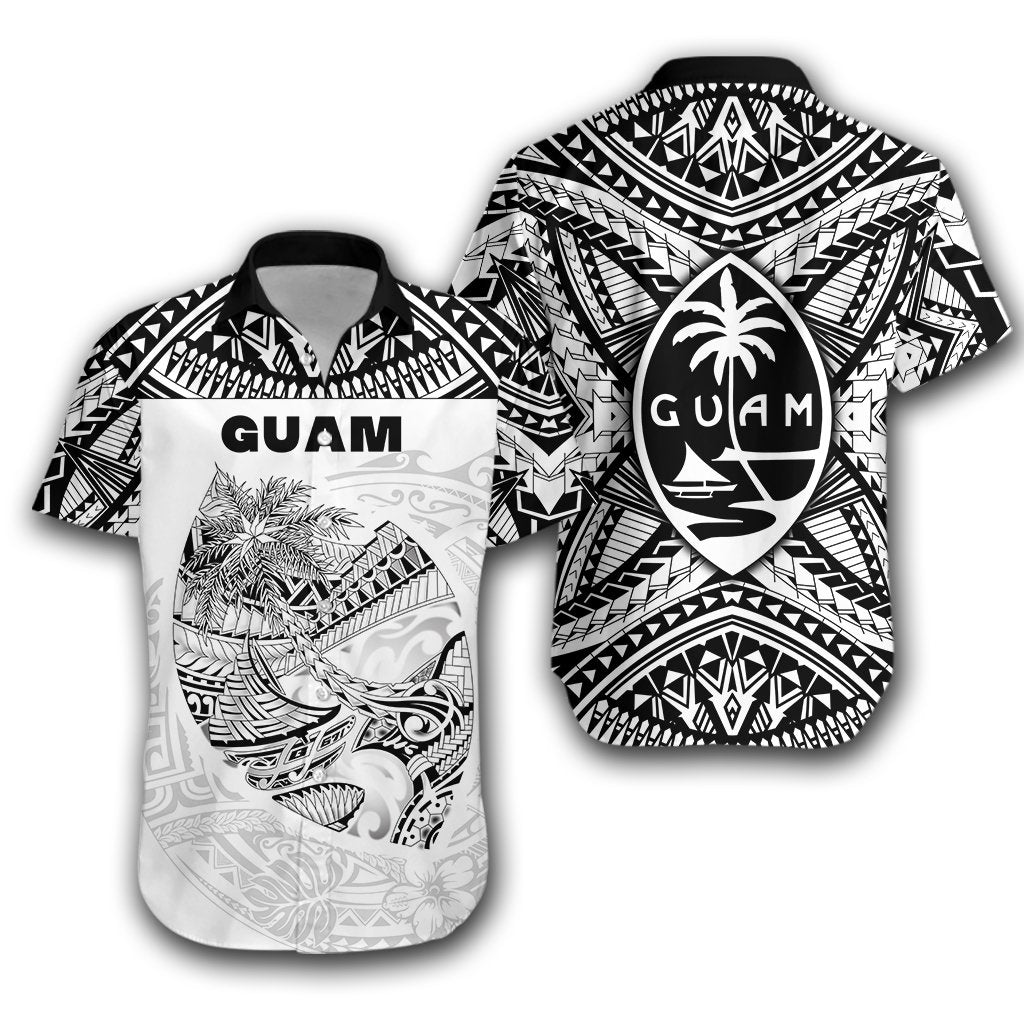 Guam Rugby Hawaiian Shirt Polynesian Patterns - White LT16 - Wonder Print Shop