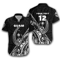 (Custom Personalised) Guam Rugby Hawaiian Shirt Polynesian Patterns Style - Black LT16 - Wonder Print Shop