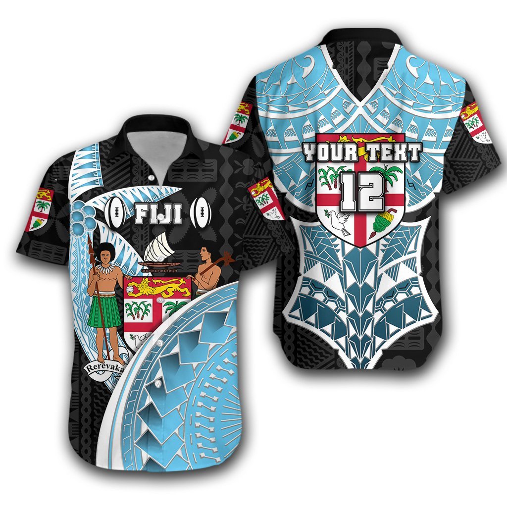custom-personalised-fiji-rugby-hawaiian-shirt-armor-style-black