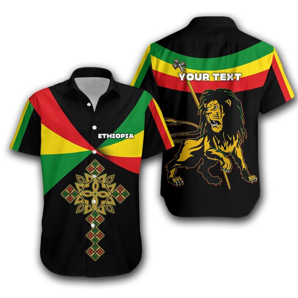 (Custom Personalised) Ethiopia Hawaiian Shirt Stylized flags LT16 - Wonder Print Shop