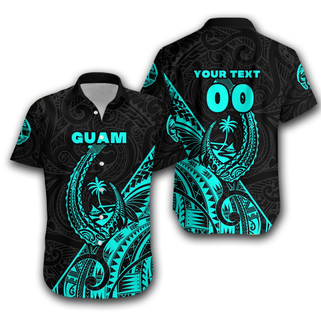 (Custom Personalised) Guam Rugby Hawaiian Shirt Polynesian Patterns Style - Turquoise LT16 - Wonder Print Shop