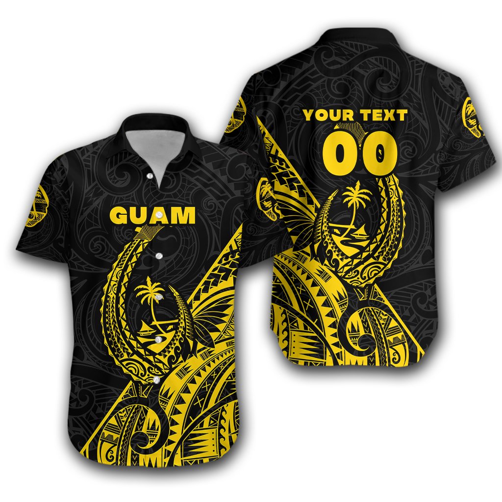 (Custom Personalised) Guam Rugby Hawaiian Shirt Polynesian Patterns Style - Yellow LT16 - Wonder Print Shop