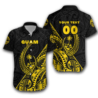 (Custom Personalised) Guam Rugby Hawaiian Shirt Polynesian Patterns Style - Yellow LT16 - Wonder Print Shop