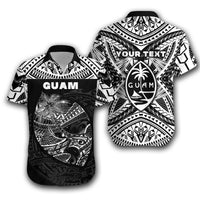 (Custom Personalised) Guam Rugby Hawaiian Shirt Polynesian Patterns - Black LT16 - Wonder Print Shop