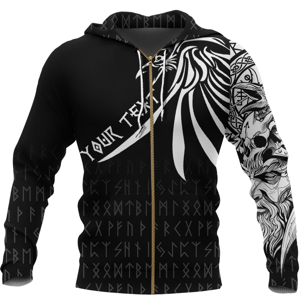 Custom Special Raven Zip Hoodie Tattoo Style RLT12 - Wonder Print Shop