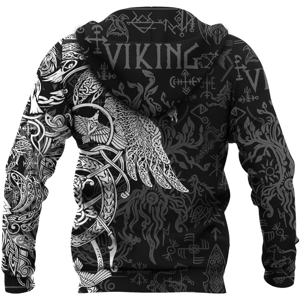 Viking Zip Hoodie - Special Raven Tattoo RLT12 - Wonder Print Shop