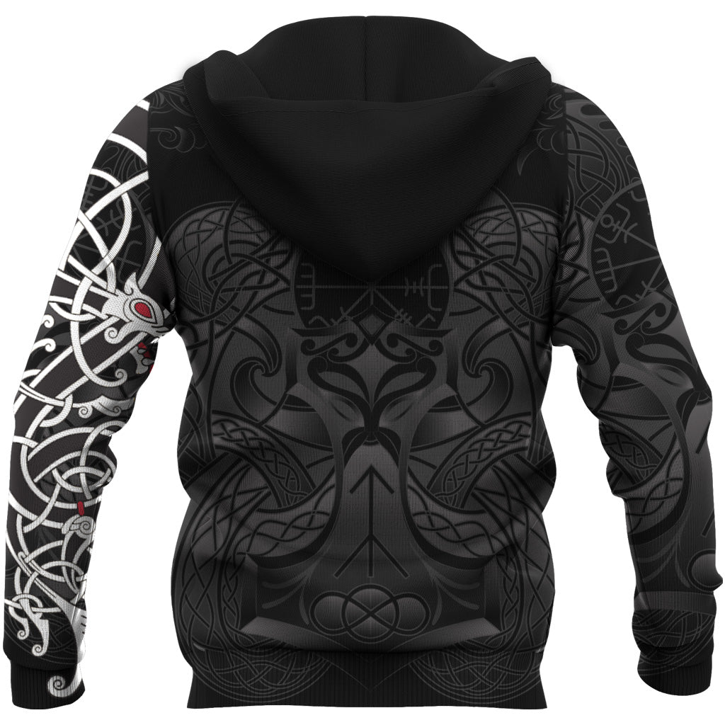 Custom Viking Zip Hoodie Dragon Tattoo RLT12 - Wonder Print Shop