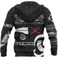 Viking Zip Hoodie - Raven Norse Mythology Tattoo A21 RLT12 - Wonder Print Shop