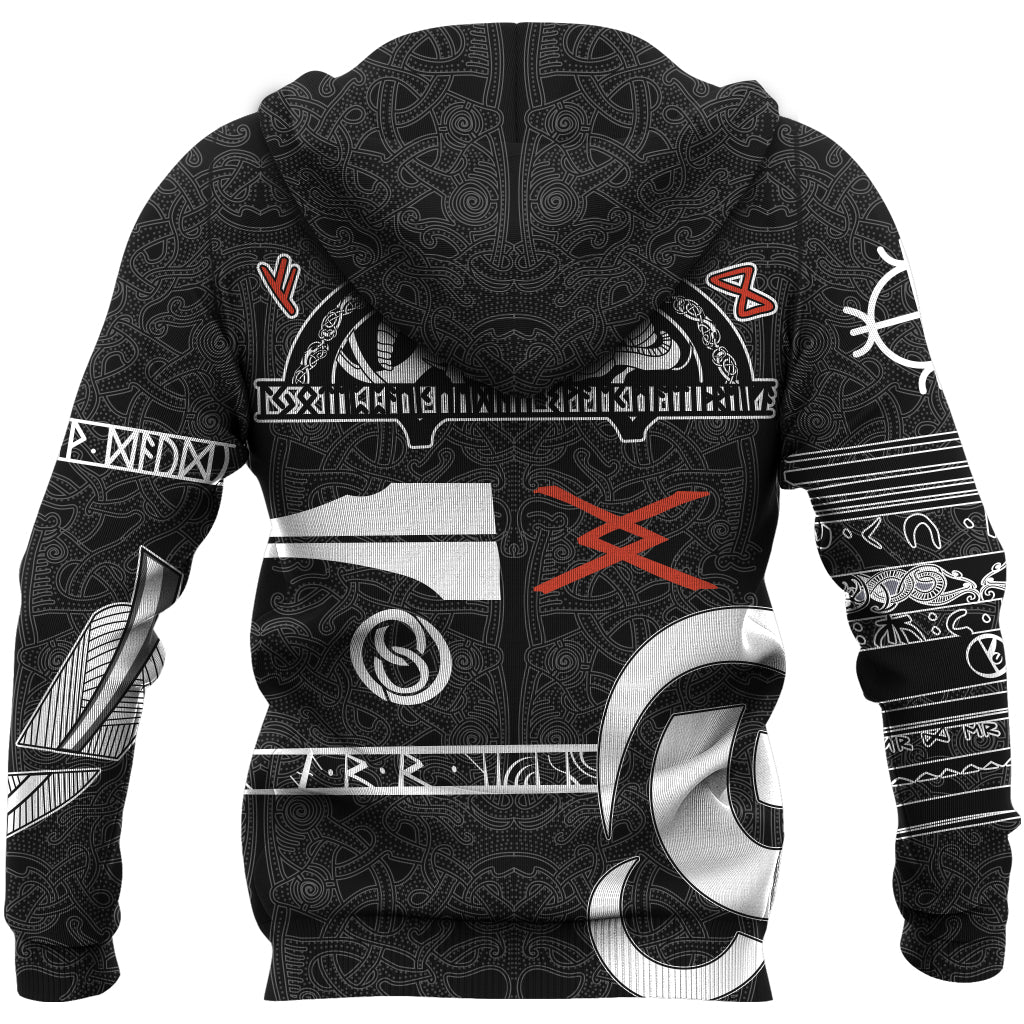 Viking Hoodie Raven Norse Mythology Tattoo RLT12 - Wonder Print Shop