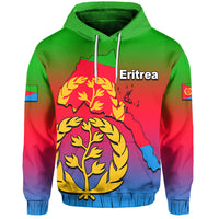 Custom Eritrea Hoodie Gradient Color Flag With Map LT6 - Wonder Print Shop