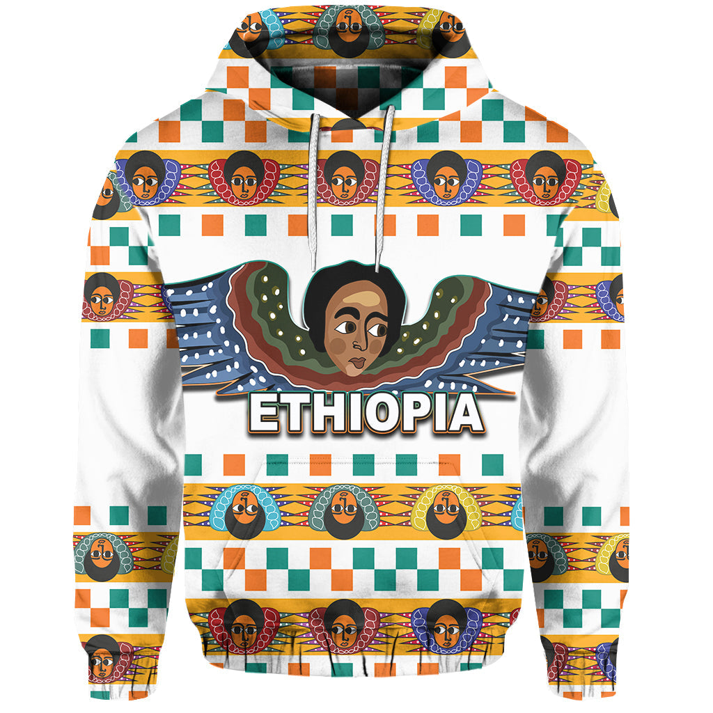 Custom Ethiopia Hoodie Ethiopian Church Angels White LT6 - Wonder Print Shop