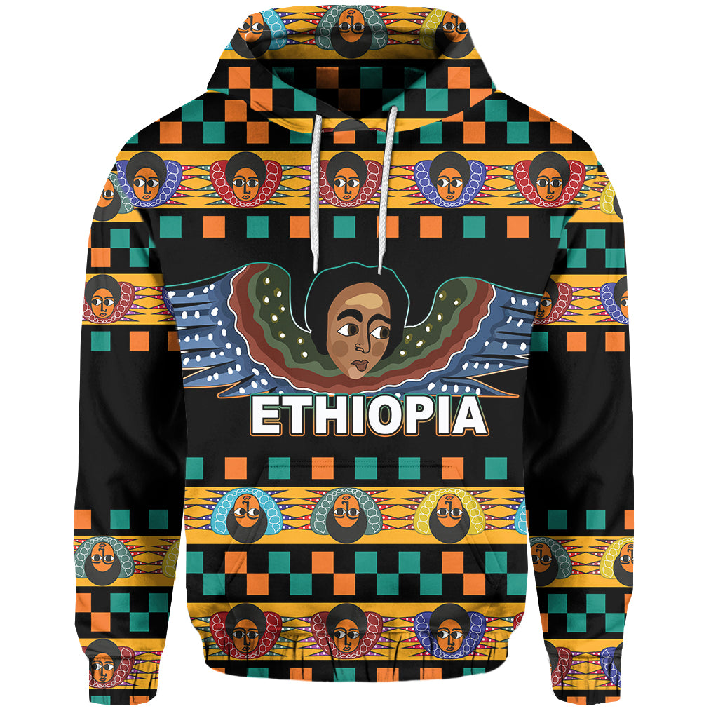 Custom Ethiopia Hoodie Ethiopian Church Angels Black LT6 - Wonder Print Shop