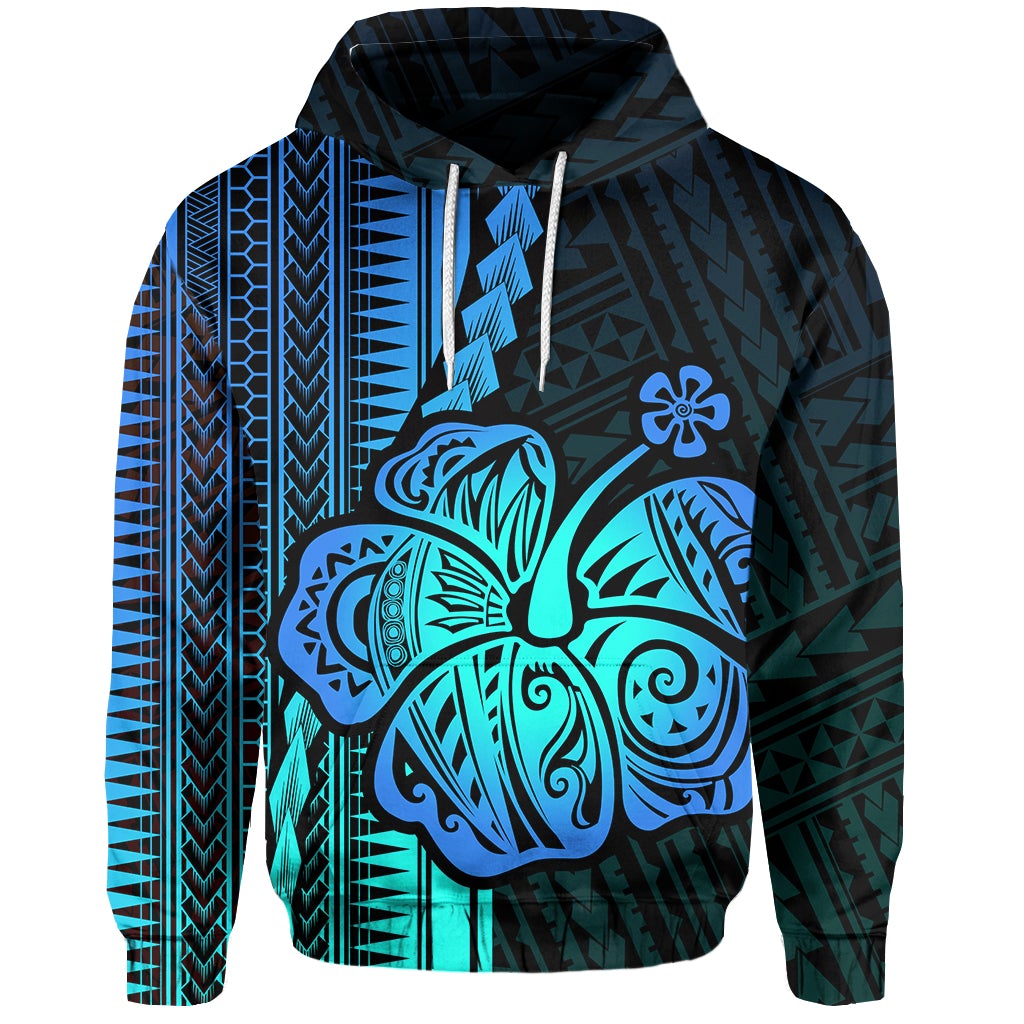 Custom Polynesian Hibiscus Hoodie Hawaiian Style No.2 LT6 - Wonder Print Shop