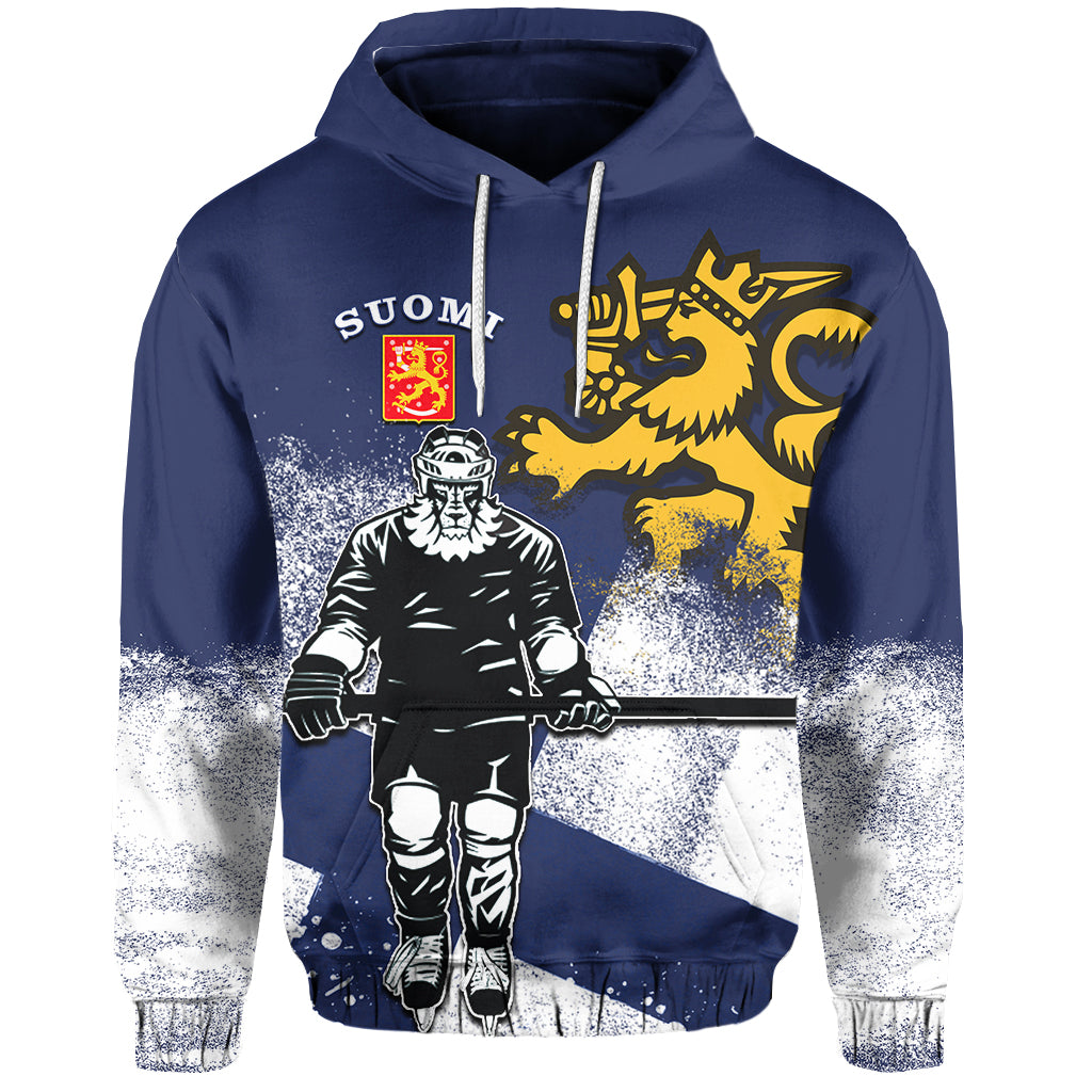 Custom Finland Hockey Suomi Hoodie Flag LT6 - Wonder Print Shop