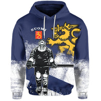 Custom Finland Hockey Suomi Hoodie Flag LT6 - Wonder Print Shop
