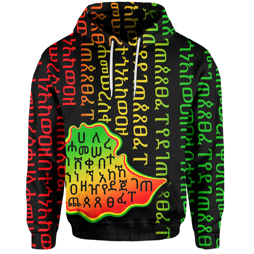 Ethiopia Hoodie Ethiopia Alphabet Patterns LT6 - Wonder Print Shop