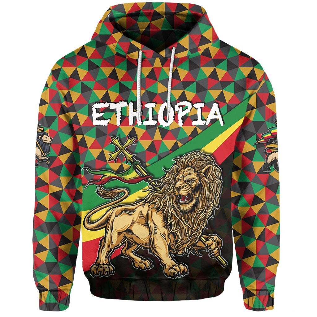 Ethiopia Hoodie Lion Of Judah Rasta Patterns LT6 - Wonder Print Shop