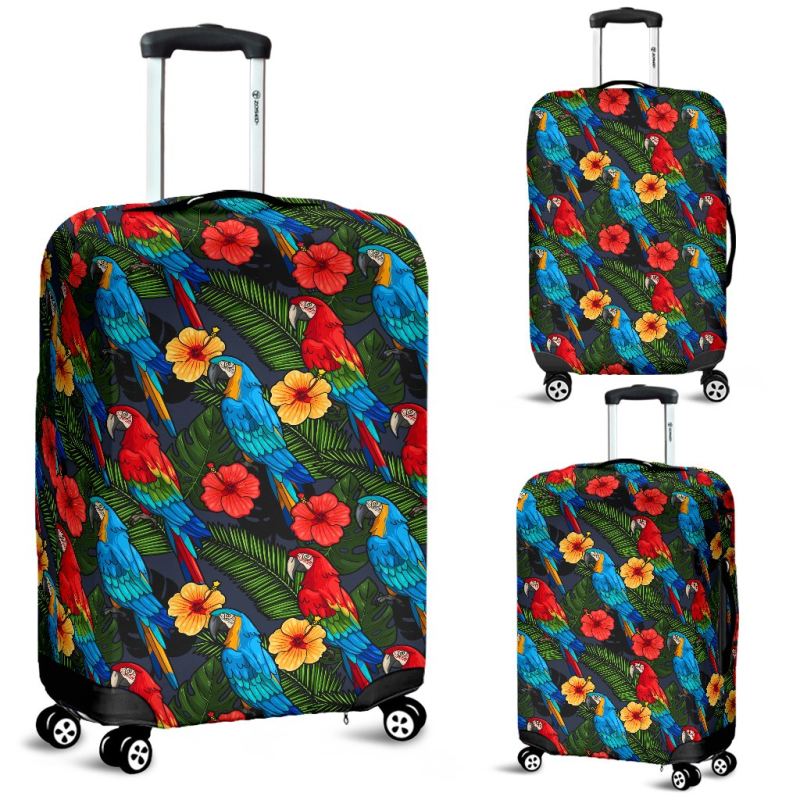 Hibiscus Parrot Brazil Luggage Covers - Wonder Print Shop