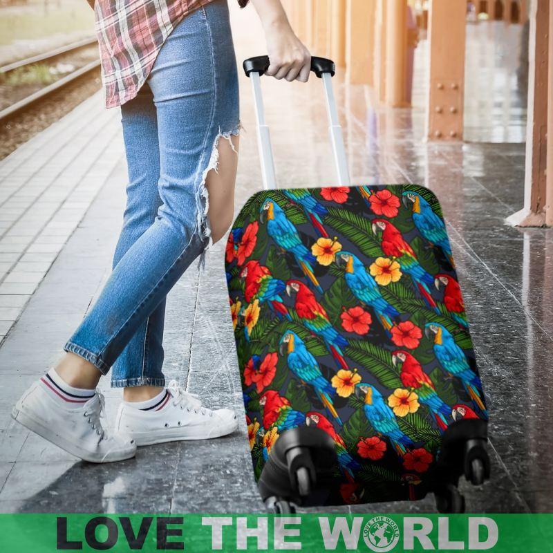 Hibiscus Parrot Brazil Luggage Covers - Wonder Print Shop