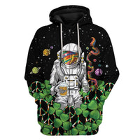 St Patricks Day Hoodie Hippie Astronaut LT8 - Wonder Print Shop