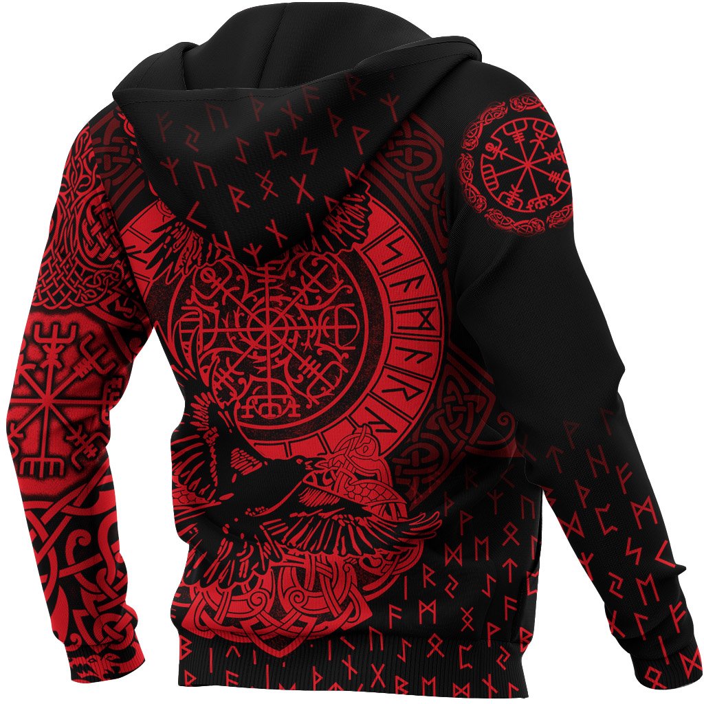 Viking Hoodie Nordic Raven Tattoos RLT12 - Wonder Print Shop