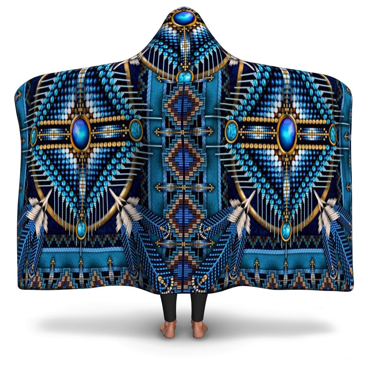 blue-native-american-mandala-pattern-green-hooded-blanket