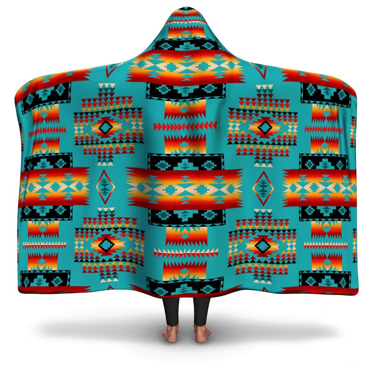 blue-tribe-pattern-native-american-design-hooded-blanket
