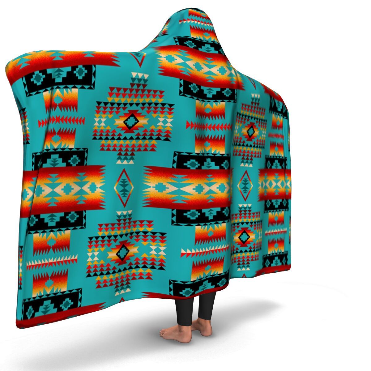 blue-tribe-pattern-native-american-design-hooded-blanket