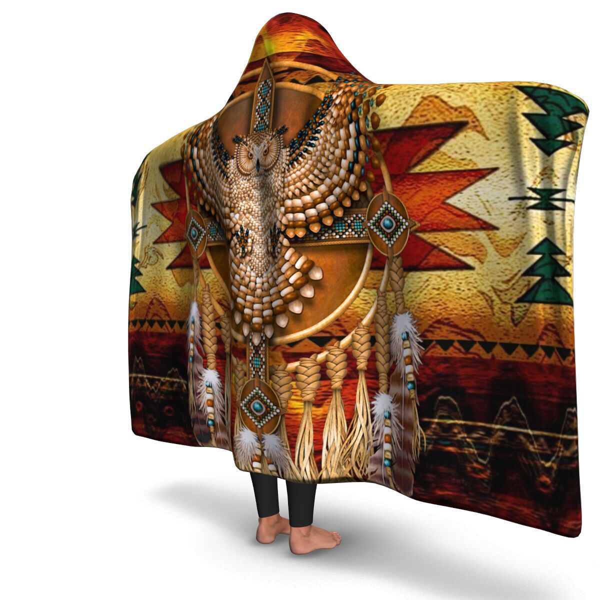 owl-southwest-brown-symbol-native-american-hooded-blanket