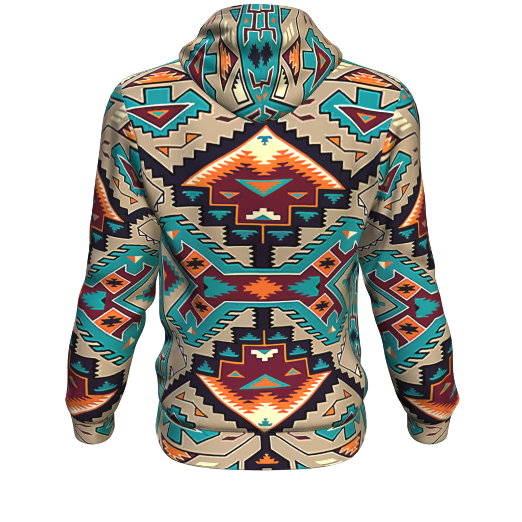Native American Tribal Ethnic Pattern Blue 3D Pullover Hoodies LT10 - Wonder Print Shop