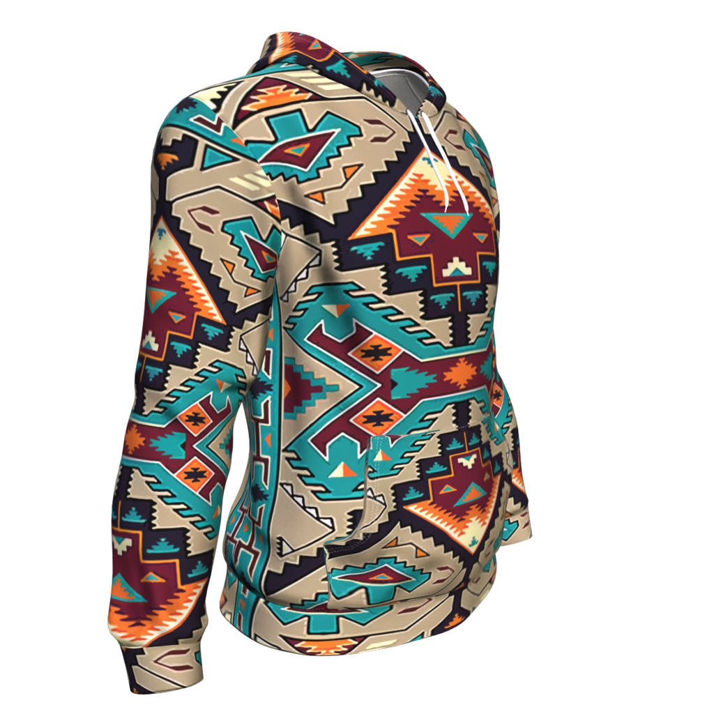 Native American Tribal Ethnic Pattern Blue 3D Pullover Hoodies LT10 - Wonder Print Shop