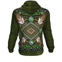 Native American Green Mandala Pattern 3D Pullover Hoodie LT10 - Wonder Print Shop