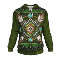 Native American Green Mandala Pattern 3D Pullover Hoodie LT10 - Wonder Print Shop