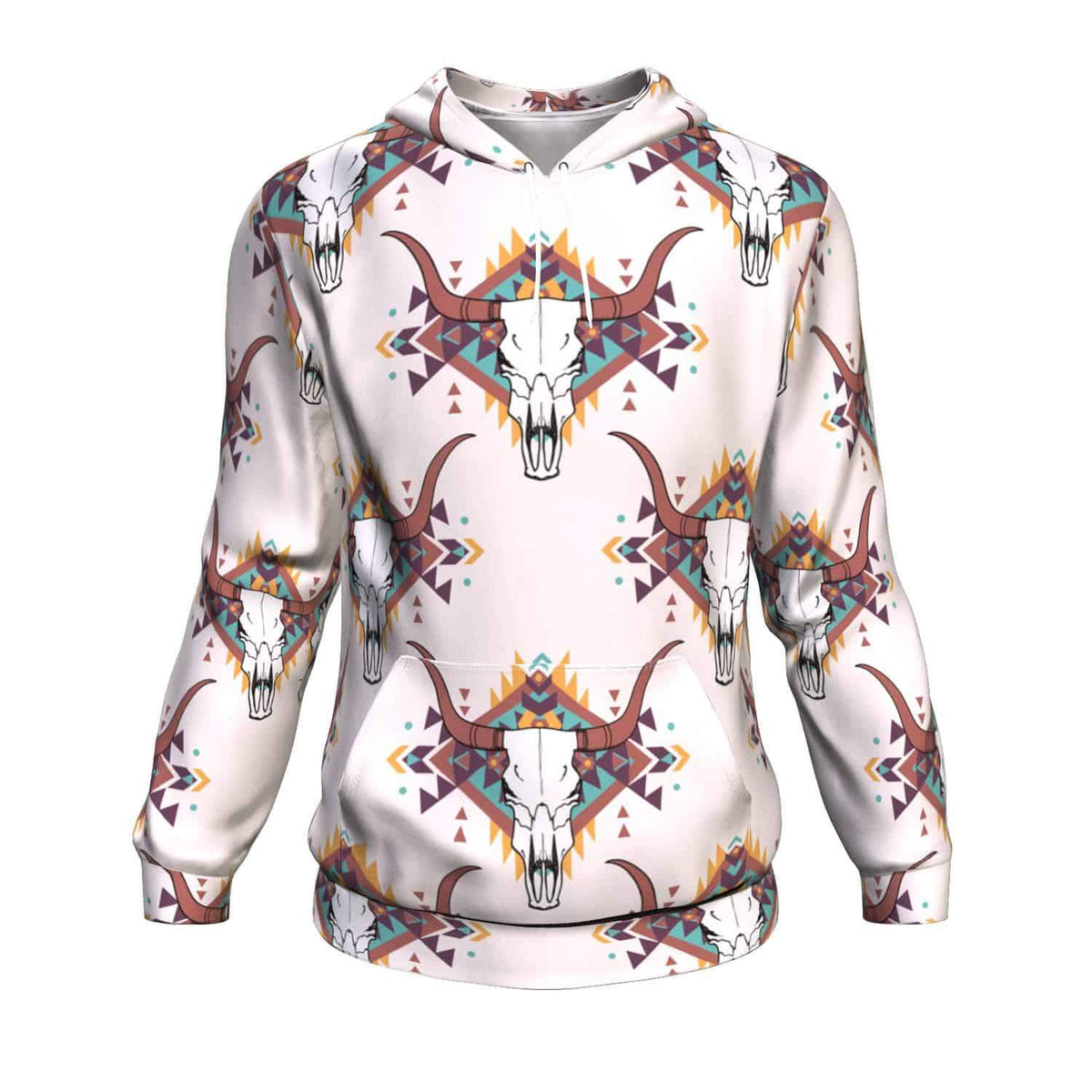 Native American Little Bison Bull Heads Light Purple 3D Pullover Hoodies LT10 - Wonder Print Shop